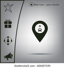 Car wash icon on map pointer.
