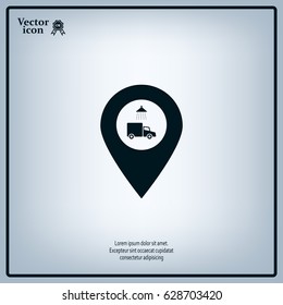Car wash icon on map pointer.