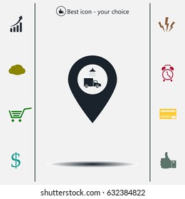 Car wash icon on map pointer.