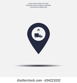 Car wash icon on map pointer.