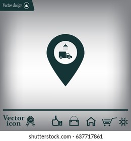 Car wash icon on map pointer.