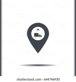 Car wash icon on map pointer.