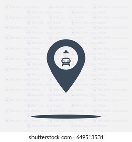 Car wash icon on map pointer.