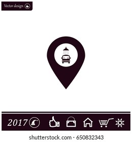 Car wash icon on map pointer.
