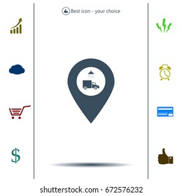 Car wash icon on map pointer.