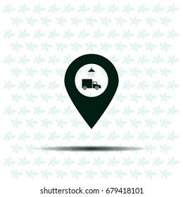 Car wash icon on map pointer.