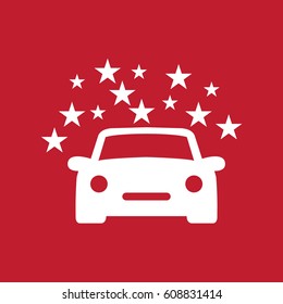 Car wash icon on red background