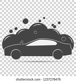  Car wash icon on transparent background. Layers grouped for easy editing illustration. For your design.