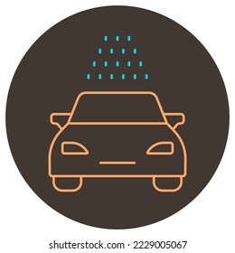Car wash icon outline. Two color icon on round background.