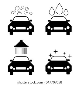 Car wash icon set.
