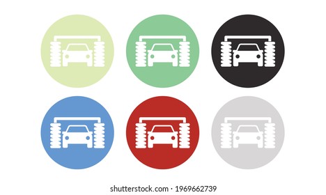 Car wash icon set. Vector isolated illustration of Car wash