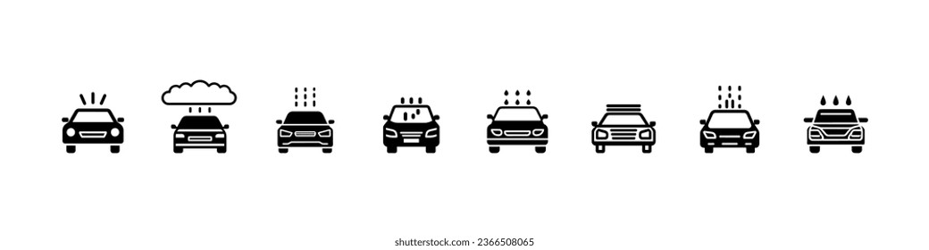 Car wash icon set, Car wash vector icons set. Carwash icons. Car wash vector icons Car cleaning service icons isolated on transparent background. carwashing vector icon