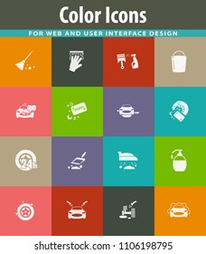 Car wash icon set for web sites and user interface