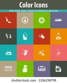 Car wash icon set for web sites and user interface