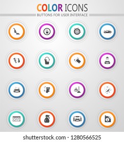 Car wash icon set for web sites and user interface