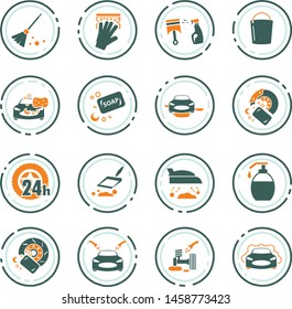 Juego de iconos de lavado de coches para sitios web e interfaz de usuario
