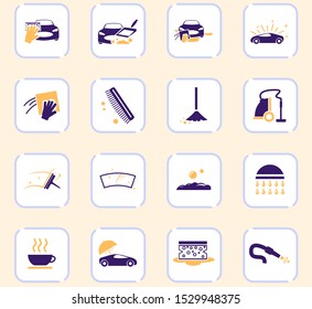 Car wash icon set for web sites and user interface