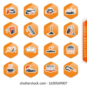 Car wash icon set for web sites and user interface