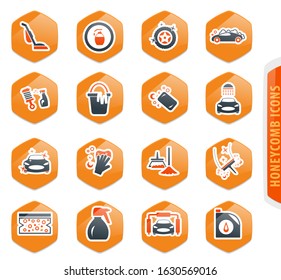 Car wash icon set for web sites and user interface