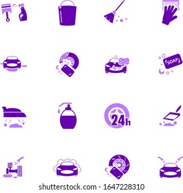 Juego de iconos de lavado de coches para sitios web e interfaz de usuario