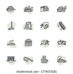 Car wash icon set for web sites and user interface