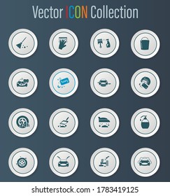 Car wash icon set for web sites and user interface