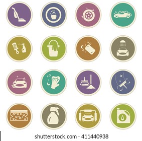 Car wash  icon set for web sites and user interface