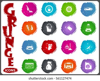 Car wash icon set for web sites and user interface