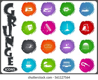 Car wash icon set for web sites and user interface