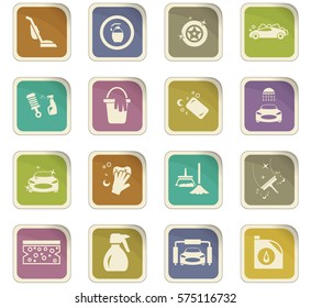 Car wash icon set for web sites and user interface