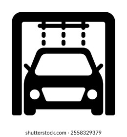 Car wash icon solid style transparent