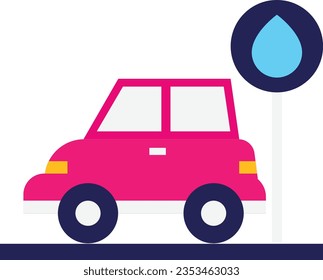 Icono de lavado de coches Ilustración plana vectorial