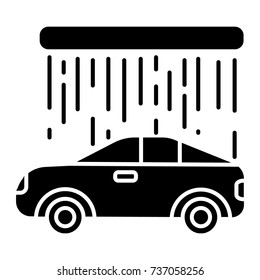 car wash icon, vector illustration, black sign on isolated background
