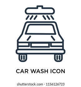 Car wash icon vector isolated on white background, Car wash transparent sign , line symbol or linear element design in outline style