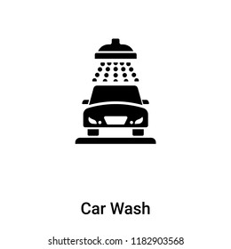 Car Wash icon vector isolated on white background, logo concept of Car Wash sign on transparent background, filled black symbol