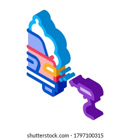vector de icono de lavado de coches. señal isométrica de lavado de coches. ilustración de símbolo aislado de color