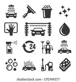 Car Wash Icons Set