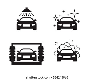 Car Wash Icons Set.