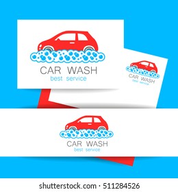 Car wash. Identity template concept car wash service. Vector illustration. 