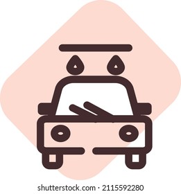 Lavado de coches, ilustración, vector sobre fondo blanco.