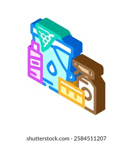 car wash kit accessory isometric icon vector. car wash kit accessory sign. isolated symbol illustration