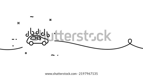 Car wash line icon. Streams of water and steam,\
wipe, clean, cleaning, road traffic, vehicle interior, wheels, tire\
fitting, seats. Service concept. One line. Vector line icon for\
Business.