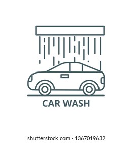 Car wash line icon, vector. Car wash outline sign, concept symbol, flat illustration