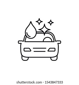 Car wash line icon. Vector black icon isolated on white background.