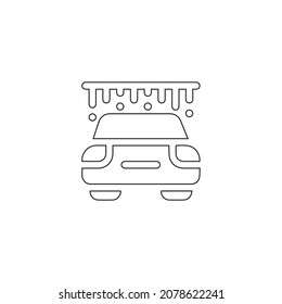 Car wash line icon. Vector illustration.