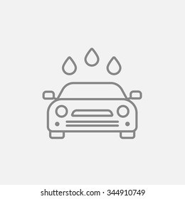 Car Wash Line Icon For Web, Mobile And Infographics. Vector Dark Grey Icon Isolated On Light Grey Background.