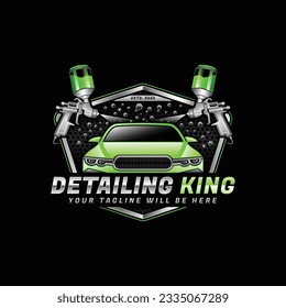 Car wash logo, auto detailing logo design template