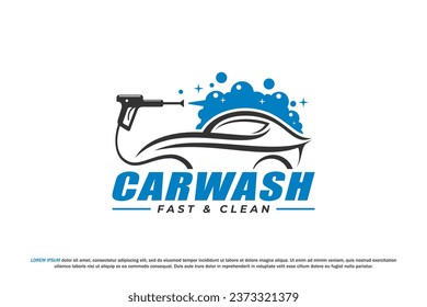 car wash logo bubble foam steam design water gun spray