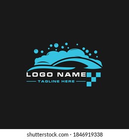 Car Wash Logo, Cleaning Car, Washing and Service Vector Logo Design