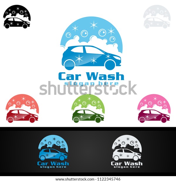 Car Wash Logo, Cleaning Car, Washing and Service\
Vector Logo Design
